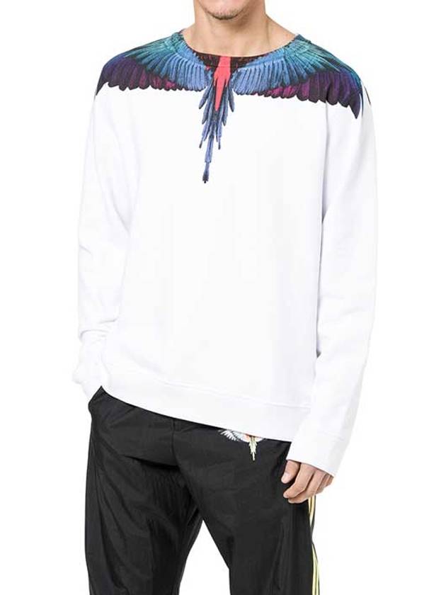 Men's Double Wing Sweatshirt White - MARCELO BURLON - BALAAN 3