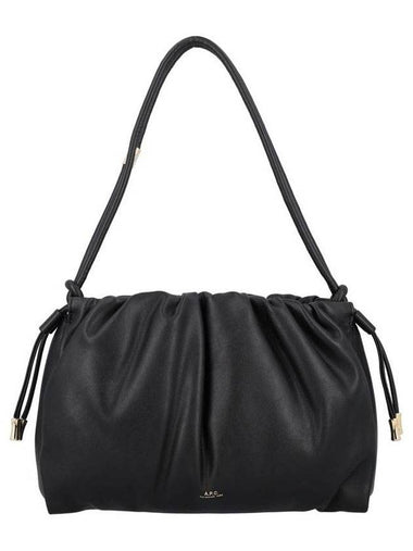 Wrinkled Leather Shoulder Bag Black - A.P.C. - BALAAN 1