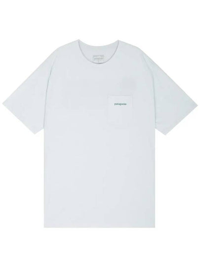 Men's Boardshort Logo Pocket Cotton Short Sleeve T-Shirt White - PATAGONIA - BALAAN 2