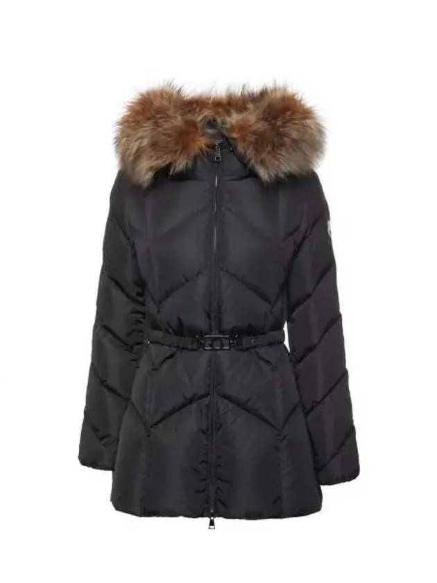 LORIOT fur hooded down jacket 1A00076 black 1059158 - MONCLER - BALAAN 1