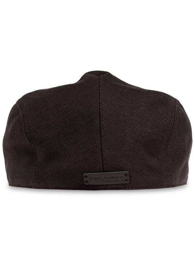 Dolce & Gabbana Flat Cap With Logo Patch, Men's, Brown - DOLCE&GABBANA - BALAAN 3