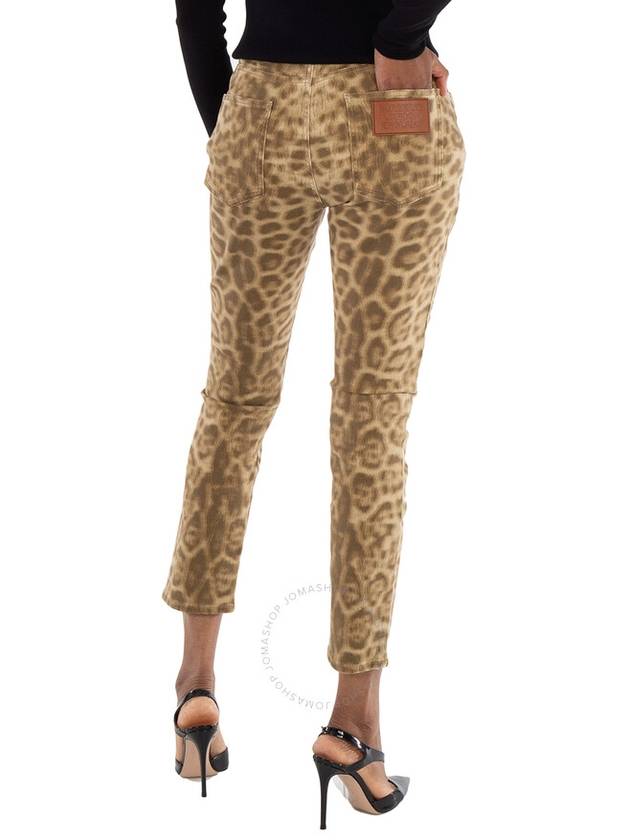 Burberry Ladies Beige Straight Fit Leopard Print Japanese Denim Jeans, Waist Size 29" - BURBERRY - BALAAN 3