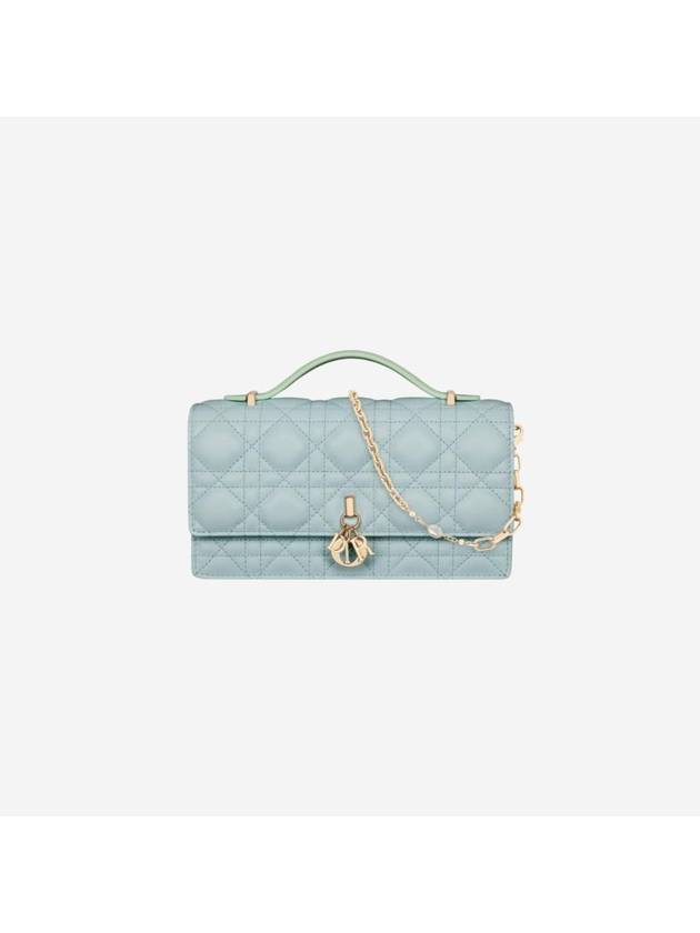 Cannage Lambskin Mini Bag Pastel Mint Celestial Blue - DIOR - BALAAN 1