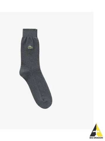 Men s Basic Pique Texture Gentleman Socks Charcoal Gray - LACOSTE - BALAAN 1