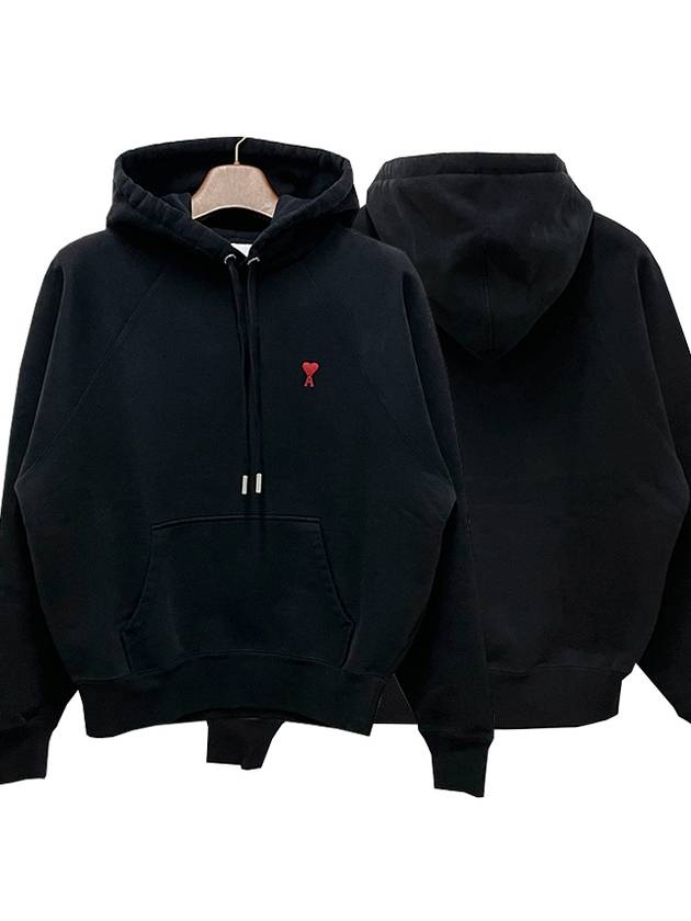 De Coeur Embroidered Logo Hoodie Black - AMI - BALAAN 2