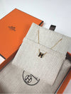 Pop H Pendant Mini Ache Necklace Black Yellow Gold - HERMES - BALAAN 7