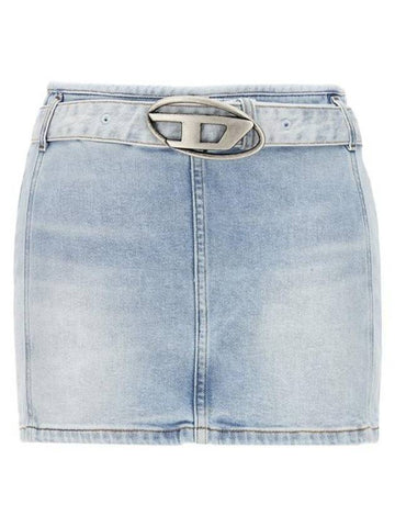 Denim Short H Line Skirt Blue - DIESEL - BALAAN 1