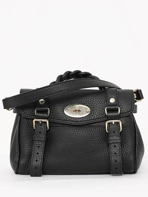 Alexa Heavy Grain Mini Tote Bag Black - MULBERRY - BALAAN 3