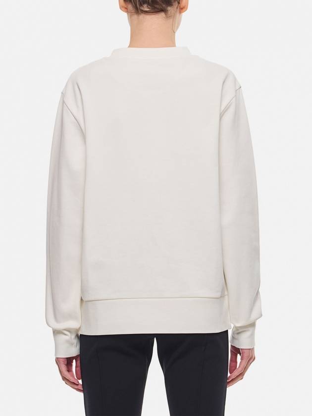 Crystal Logo Sweatshirt Off White - MONCLER - BALAAN 4