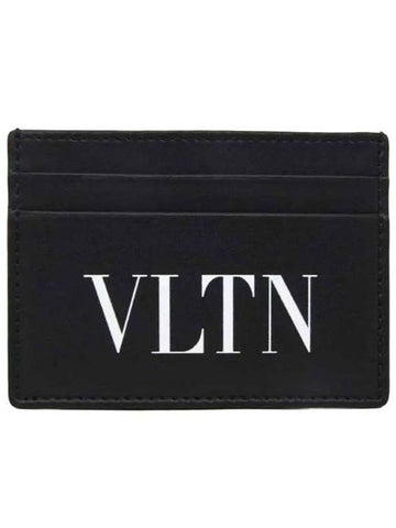 VLTN Logo Print Card Wallet Black - VALENTINO - BALAAN 1