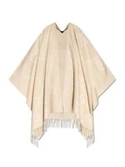 Reversible Jumbo GG Cashmere Cape Camel White - GUCCI - BALAAN 2