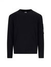 Lambswool GRS Crew Neck Knit Top Black - CP COMPANY - BALAAN 2