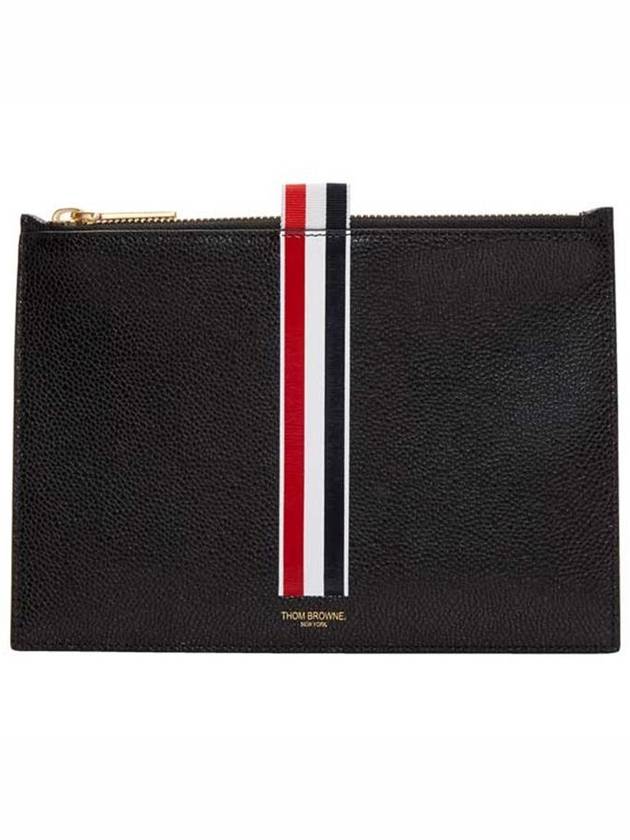 Logo Leather Coin Wallet Black - THOM BROWNE - BALAAN 2