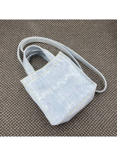 Denim logo mini tote bag - ACNE STUDIOS - BALAAN 1