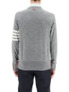 Men's Sustainable Classic Diagonal Wool Cardigan Pale Grey - THOM BROWNE - BALAAN 3