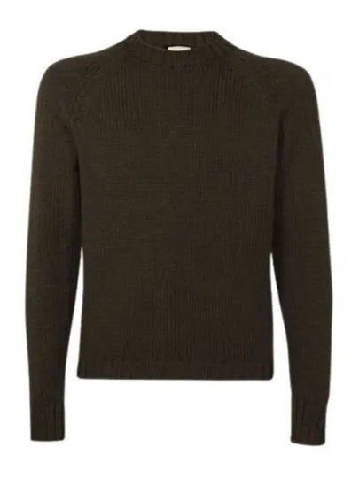 Men’s Merino Wool Knit Top Khaki - TEN C - BALAAN 2