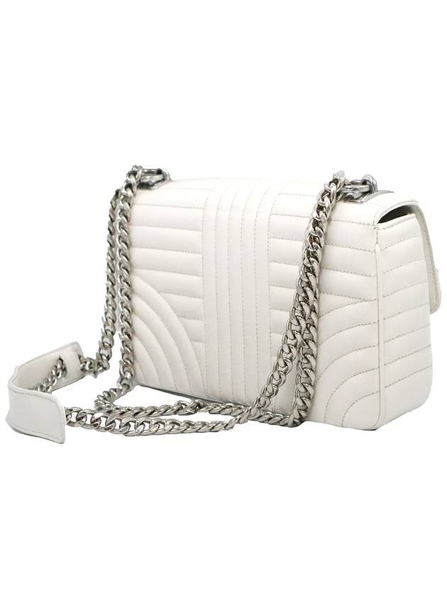 Prada 1BD108 PERVINCA White Nappa Silver Diagram Medium Chain Shoulder Bag - PRADA - BALAAN 6