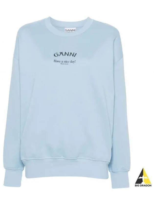 Logo Sweatshirt Blue - GANNI - BALAAN 2