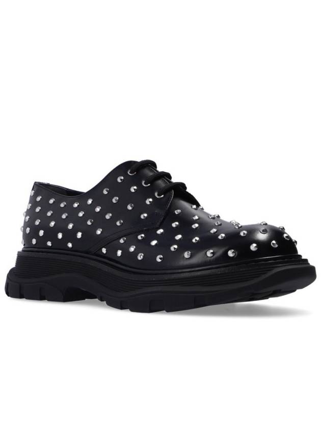 Men s Black Applique Studded Derby Shoes 604256 WHZ85 1081 - ALEXANDER MCQUEEN - BALAAN 3