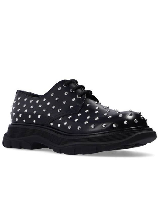 Men's Black Applique Studded Derby Shoes 604256 WHZ85 1081 - ALEXANDER MCQUEEN - BALAAN 2