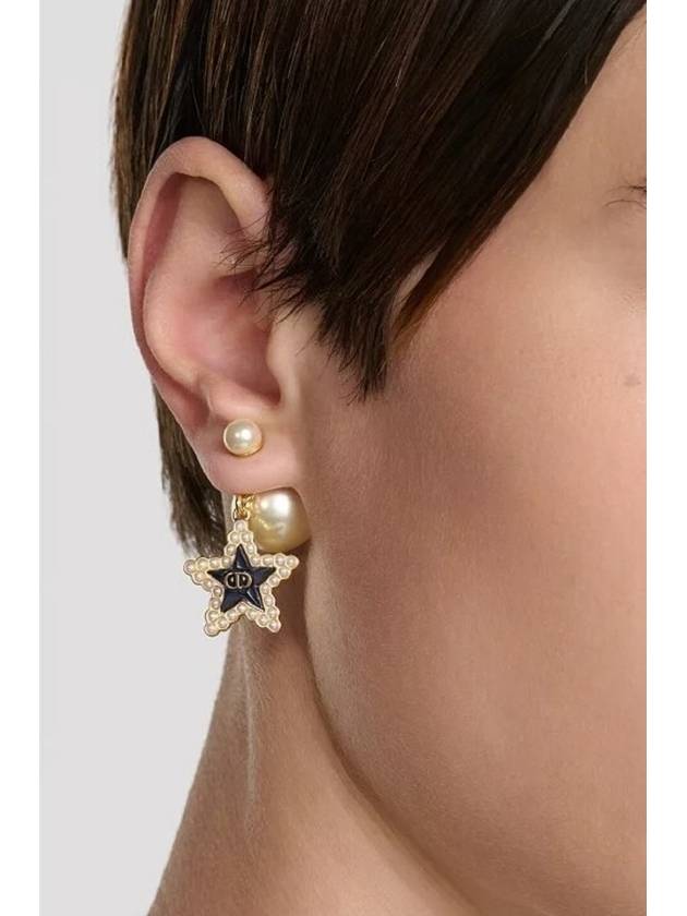 Dior Tribales Earrings Gold Finish Metal White Le - DIOR - BALAAN 4