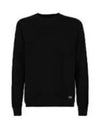 Mini Logo Crew Neck Knit Top Black - CP COMPANY - BALAAN 2