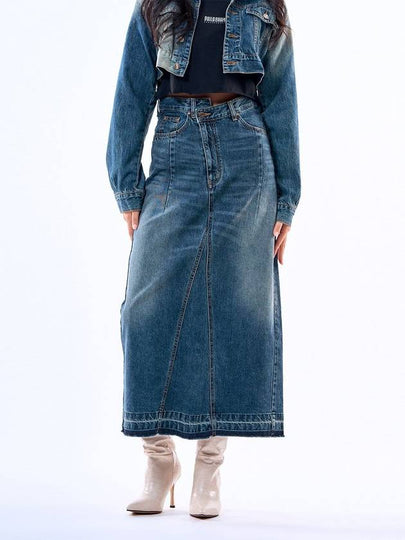 unbalanced denim long skirt - PHILOGRAM - BALAAN 2