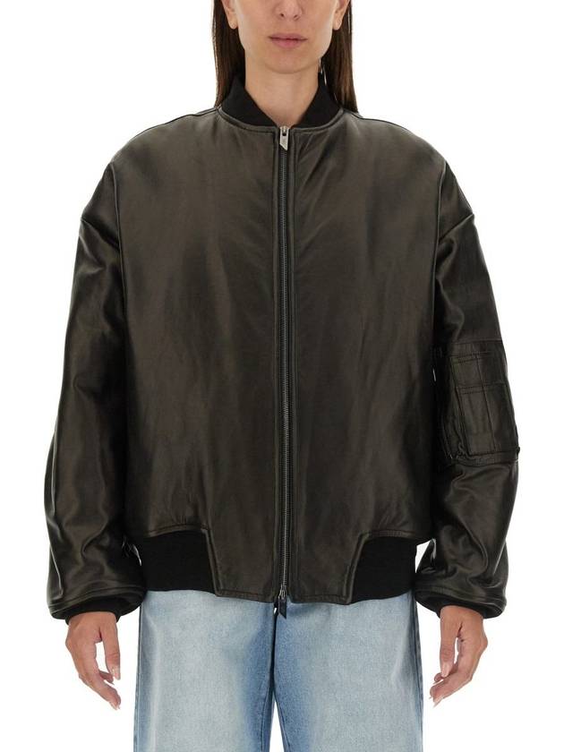 Salvatore Santoro Leather Bomber Jacket - SALVATORE SANTORO - BALAAN 1