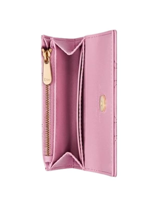 XS Lady Cannage Lambskin Half Wallet Hydrangea Pink - DIOR - BALAAN 3