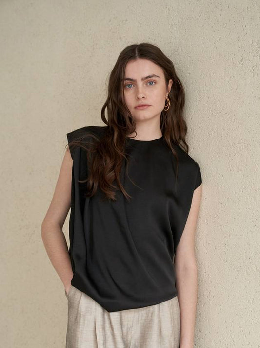 Chin detail sleeveless blouse top_Black - CAHIERS - BALAAN 1