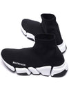 Women's Speed 2.0 Trainer Black Knit White Sole High Top Sneakers Black - BALENCIAGA - BALAAN 7