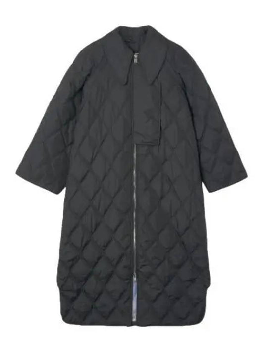 Ripstop quilted padded black coat - GANNI - BALAAN 1