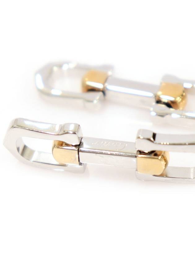 925 SILVER PINK GOLD ELONGATED C CUFF LINKS - CARTIER - BALAAN 7