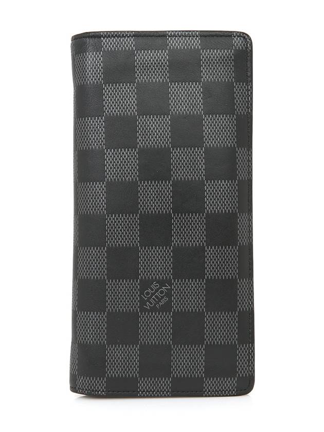 Damier Infini Onyx Brazza Long Wallet Black N60193 - LOUIS VUITTON - BALAAN 1