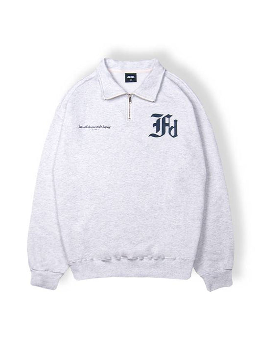 Overfit FD Symbol Half Zip-up White Melange - FOREEDCLUB - BALAAN 1