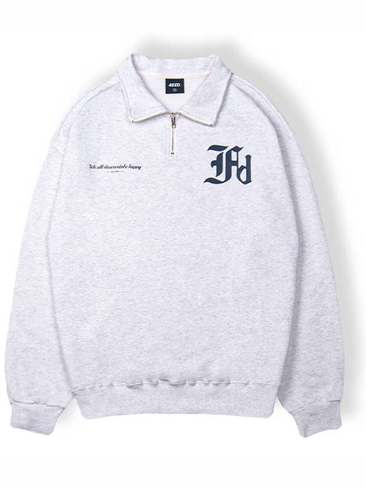 Overfit FD Symbol Half Zip-up White Melange - FOREEDCLUB - BALAAN 2