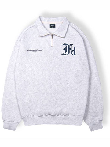 Overfit FD Symbol Half Zip-up White Melange - FOREEDCLUB - BALAAN 1