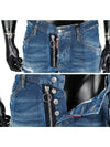 Front Zipper Multi-Painted Skater Jeans Blue - DSQUARED2 - BALAAN 4