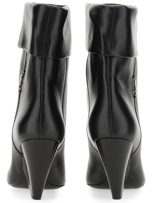 Nikki Ankle Middle Boots Black - SAINT LAURENT - BALAAN 4