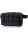 Intrecciato Cassette Padded Belt Bag Black - BOTTEGA VENETA - BALAAN.