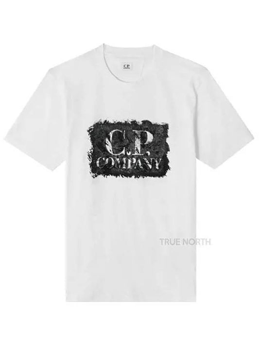 Logo Label Graphic Short Sleeve T-Shirt White - CP COMPANY - BALAAN 2