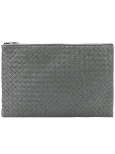 Intrecciato Document Clutch Bag Grey - BOTTEGA VENETA - BALAAN 2