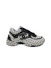 printed suede calfskin low top sneakers white black - CHANEL - BALAAN 1