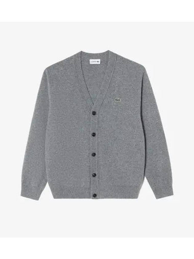 Men s basic V neck cardigan melange gray - LACOSTE - BALAAN 1