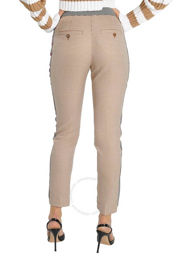 Houndsmooth Check Wool Straight Pants Beige - BURBERRY - BALAAN 4