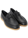 V Logo Leather Loafers Black - VALENTINO - BALAAN 4