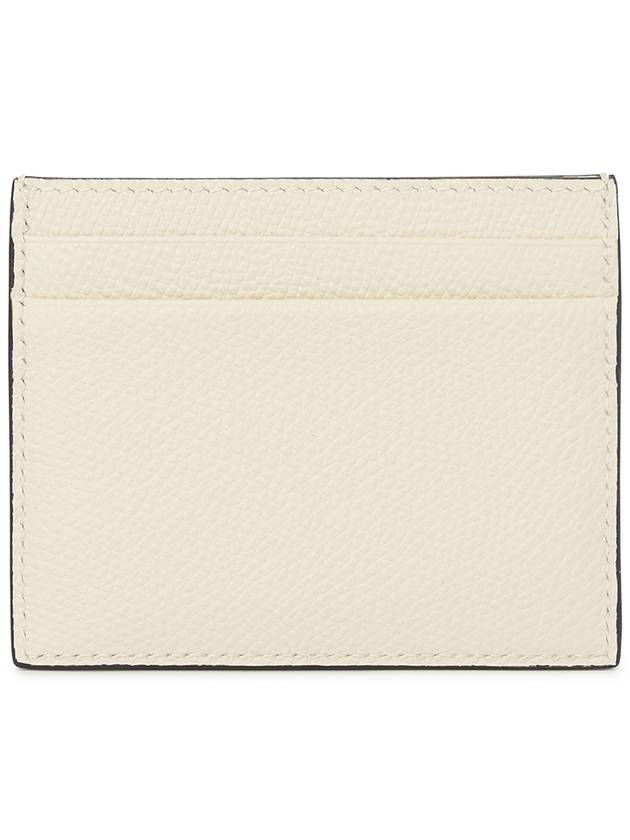 V Logo Signature Card Wallet Ivory - VALENTINO - BALAAN 3