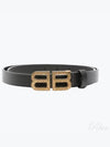 BB Hourglass Leather Belt Black - BALENCIAGA - BALAAN 2