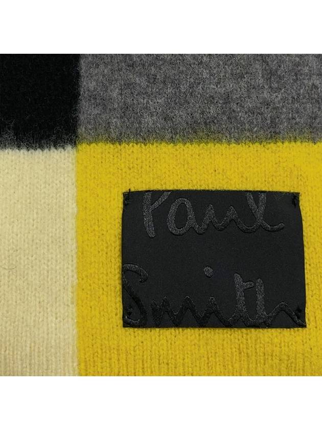 logo oversized check muffler yellow - PAUL SMITH - BALAAN.