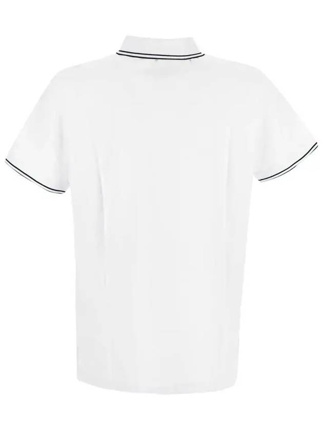 Logo Patch Short Sleeve Polo Shirt White - STONE ISLAND - BALAAN 4